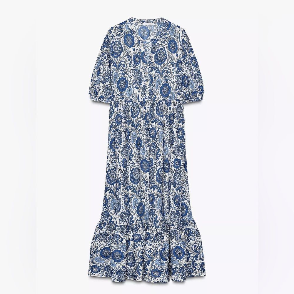 ZARA PRINTED MIDI DRESS - Picture 6 of 8